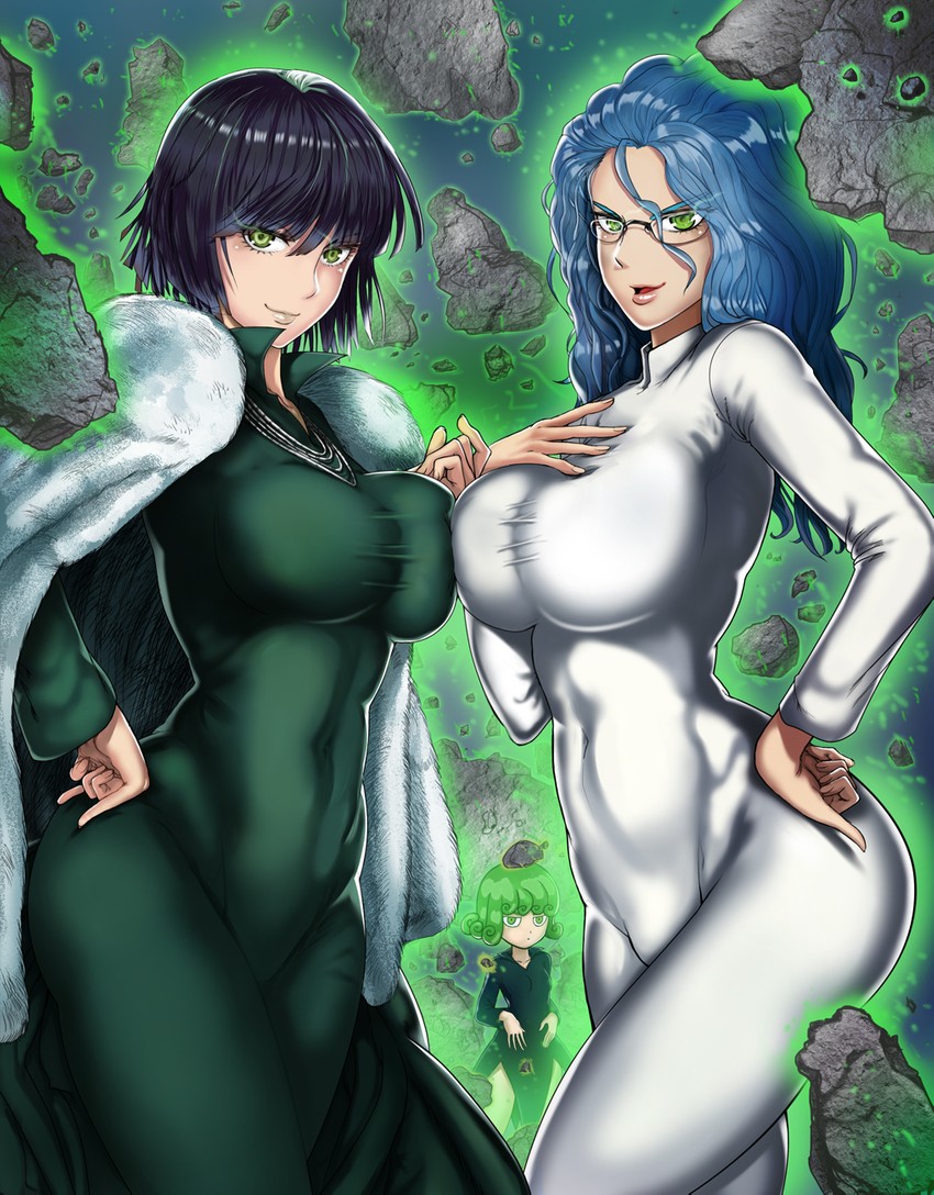 tatsumaki, fubuki, and psychos (one-punch man) drawn by the_golden_smurf