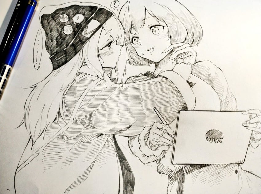yamanouchi kano and kouzuki mahiru (yoru no kurage wa oyogenai) drawn by gasuri_govan