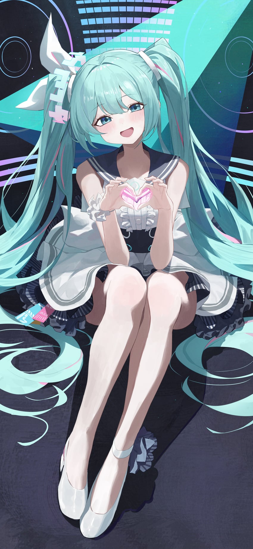 hatsune miku (blue archive and 1 more) drawn by re_naya