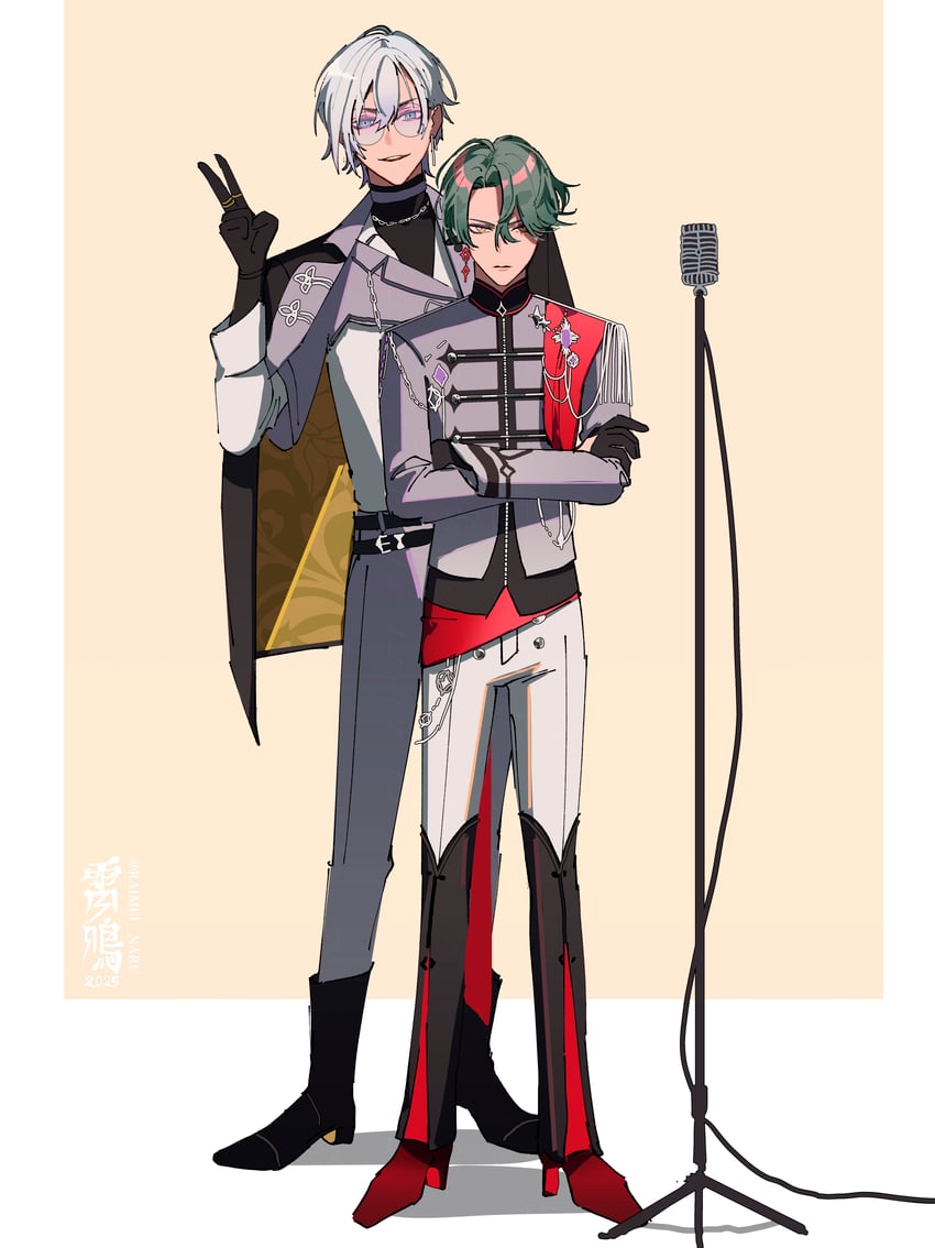 freodore and kaelix debonair (nijisanji and 1 more) drawn by raimei_naru