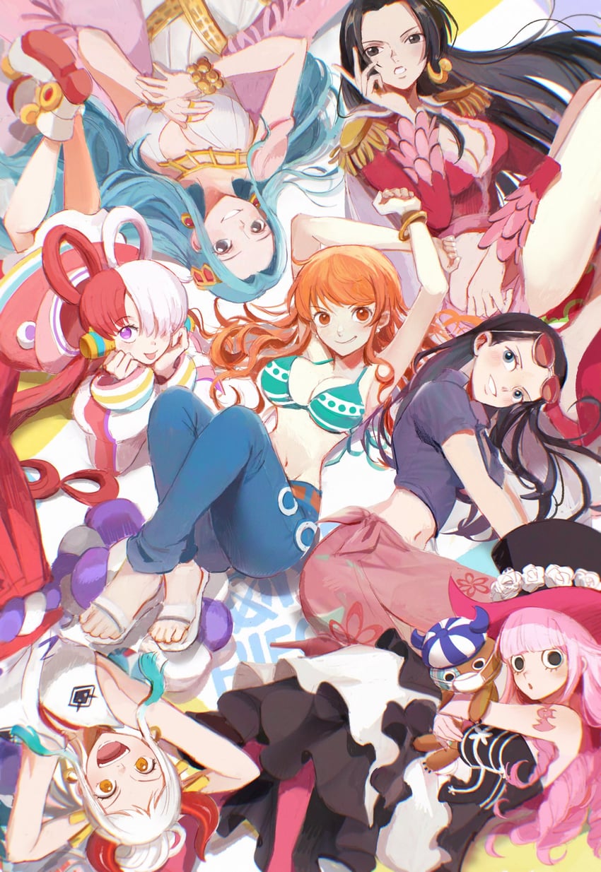 nami, nico robin, yamato, boa hancock, perona, and 3 more (one piece and 1 more) drawn by oekakiboya