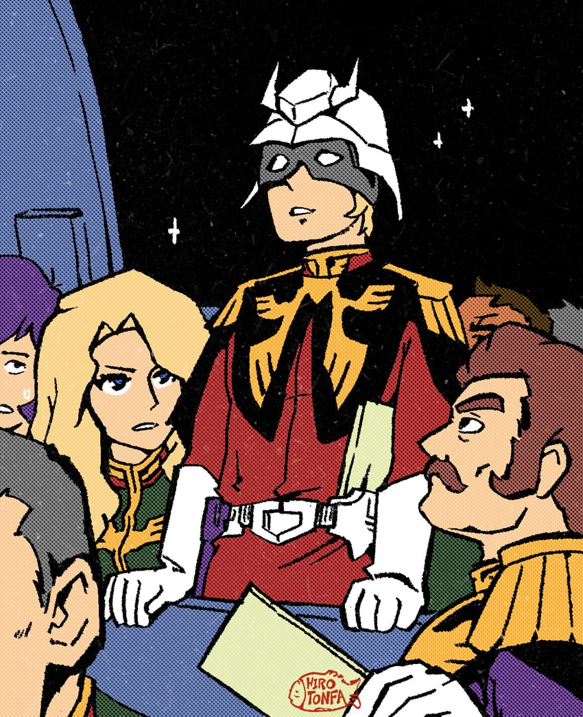 char aznable, garma zabi, ramba ral, and killy garrett (gundam and 3 more) drawn by hirotonfa