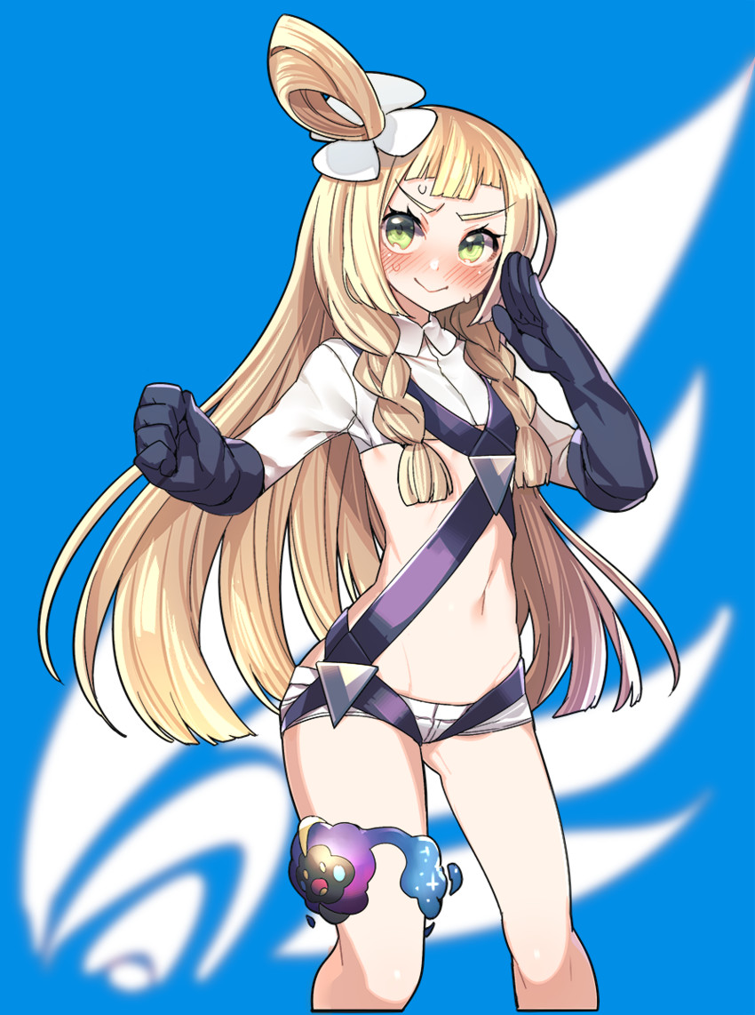 lillie, skyla, and cosmog (pokemon and 1 more) drawn by kaida_michi