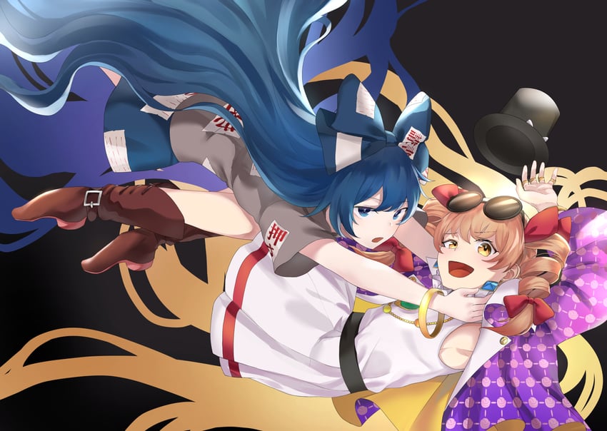 yorigami shion and yorigami jo'on (touhou) drawn by rice_(okome_no_naru_ki)