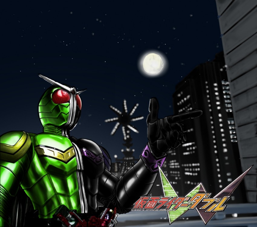 kamen rider double (kamen rider and 1 more) drawn by jolt_(artist)