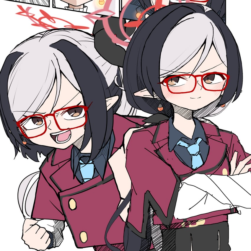 mutsuki and ayane (blue archive) drawn by ichishirokun