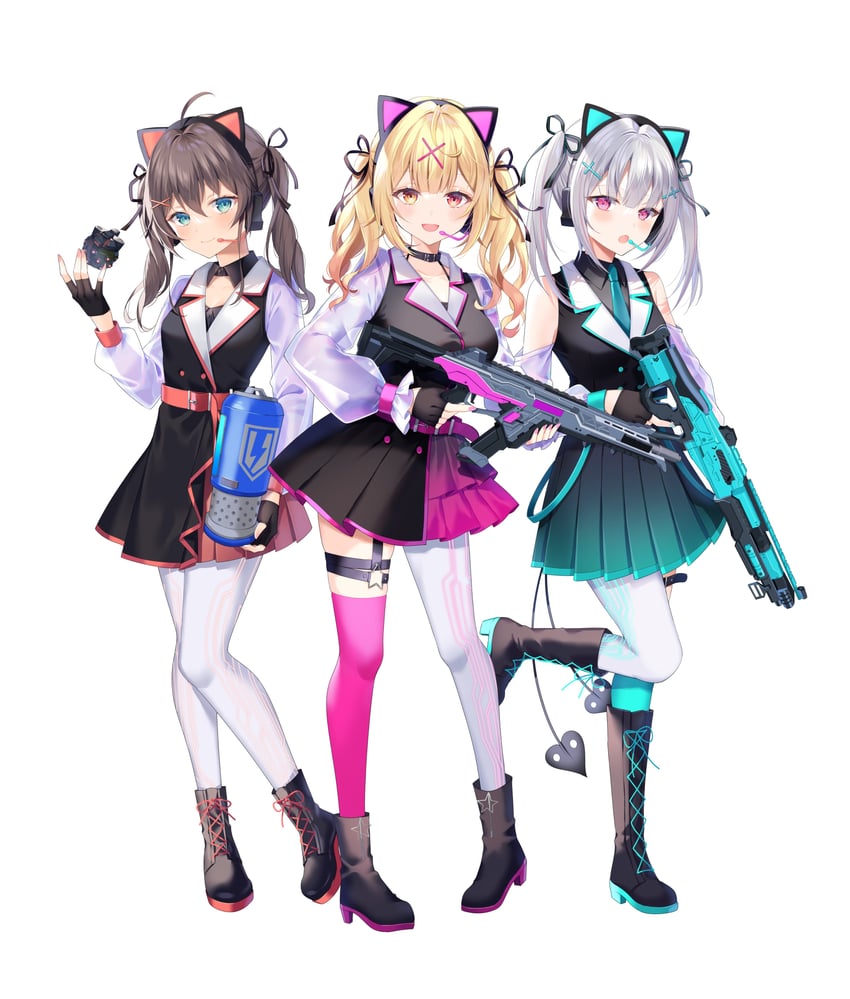 natsuiro matsuri, hoshikawa sara, and asumi sena (hololive and 4 more) drawn by myusha