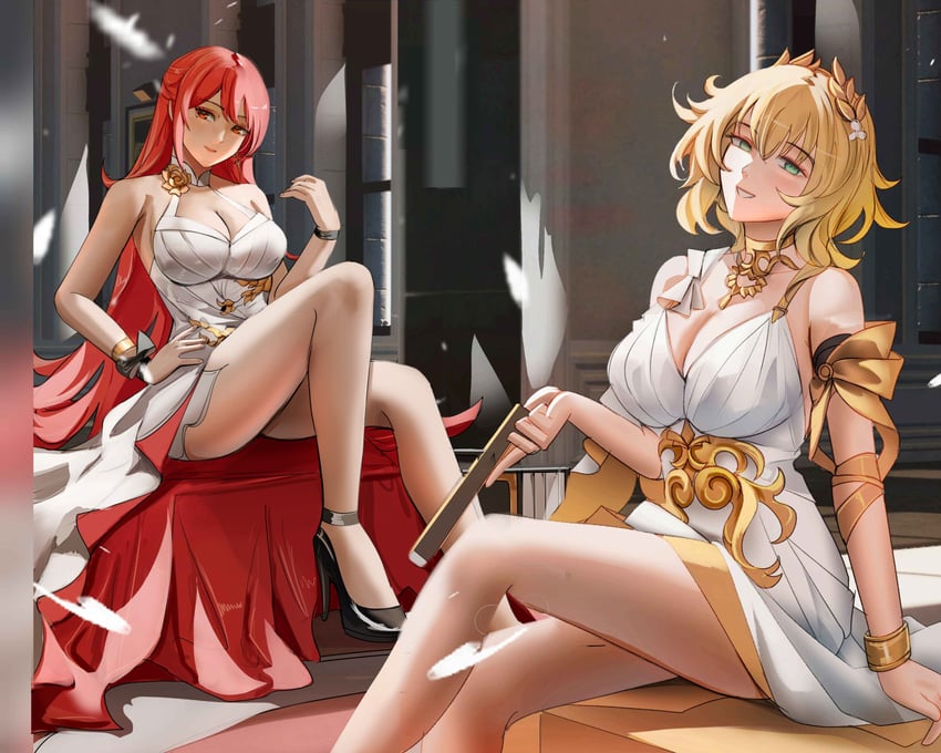 himeko and aglaea (honkai and 1 more) drawn by notgustiarp