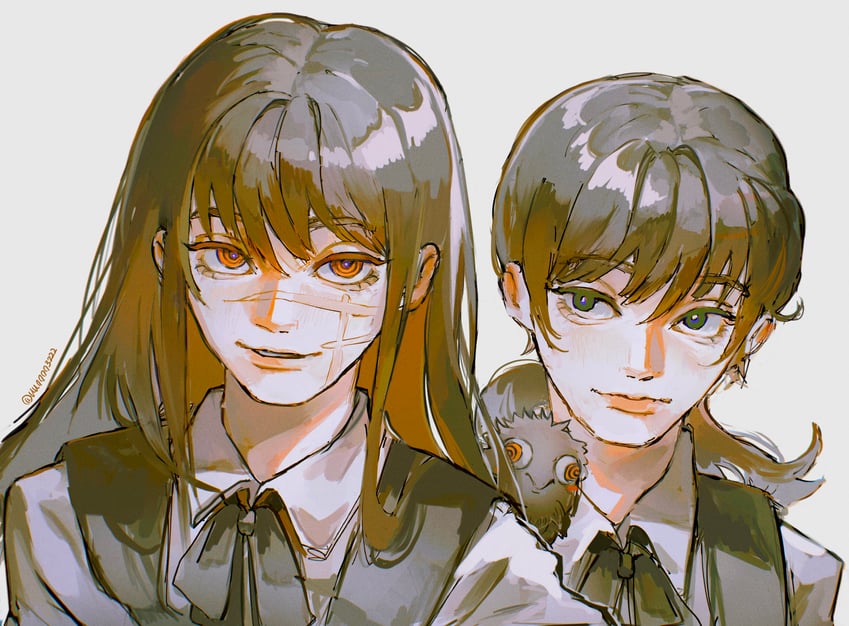 yoru, mitaka asa, and war devil (chainsaw man) drawn by uu0000322