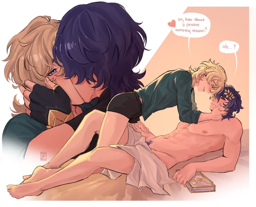 aventurine and dr. ratio (honkai and 1 more) drawn by phoenixbell