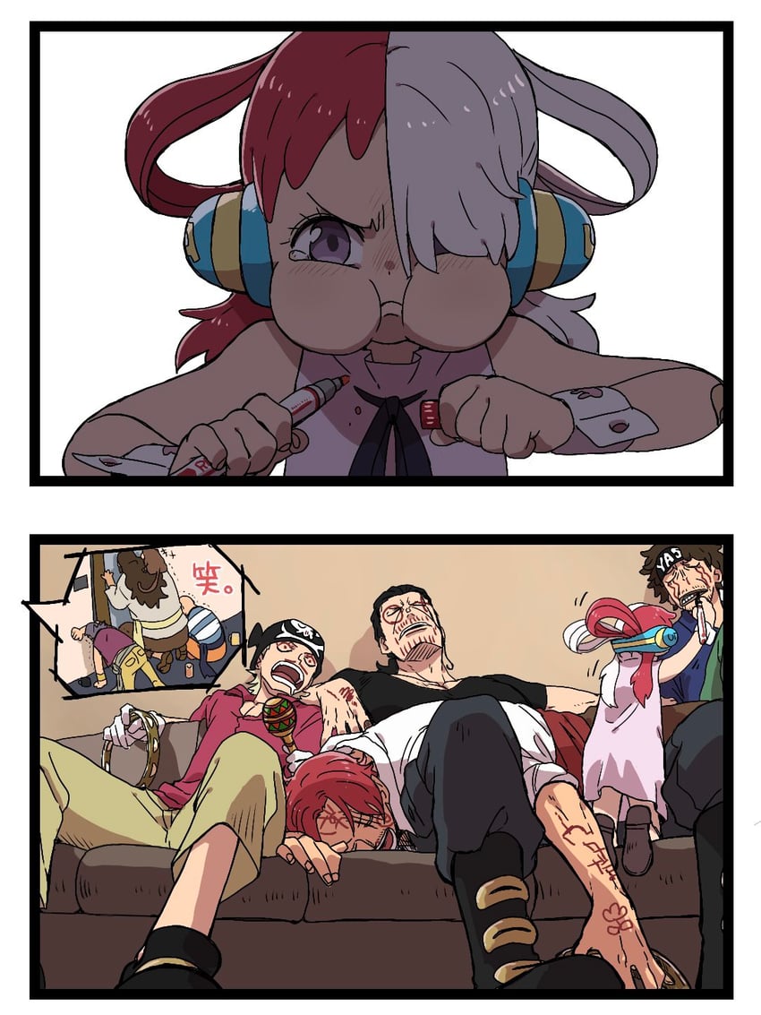 uta, shanks, benn beckman, yasopp, limejuice, and 4 more (one piece and 1 more) drawn by tanaka_(tanakya123)