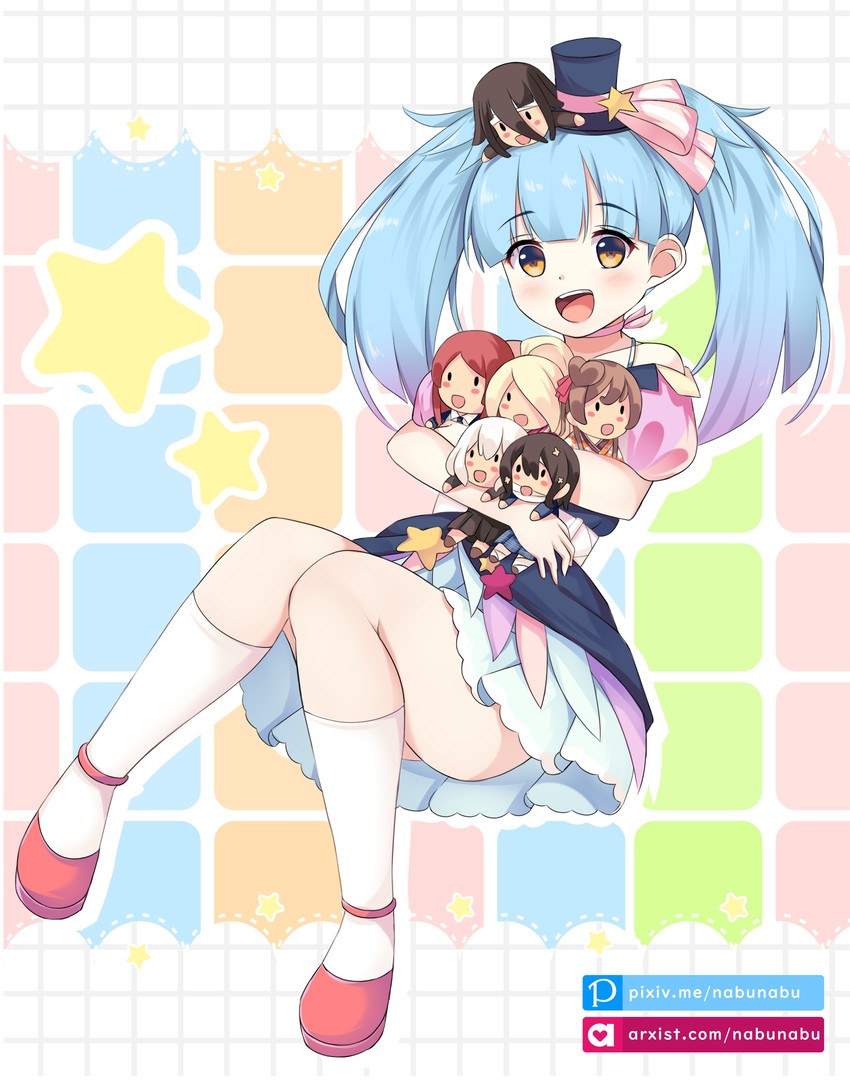 konno junko, minamoto sakura, mizuno ai, nikaidou saki, hoshikawa lily, and 2 more (zombie land saga) drawn by nabunabu
