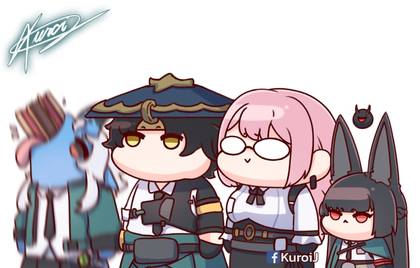 scaramouche, hoshimi miyabi, tsukishiro yanagi, soukaku, asaba harumasa, and 1 more (genshin impact and 2 more) drawn by kuroij