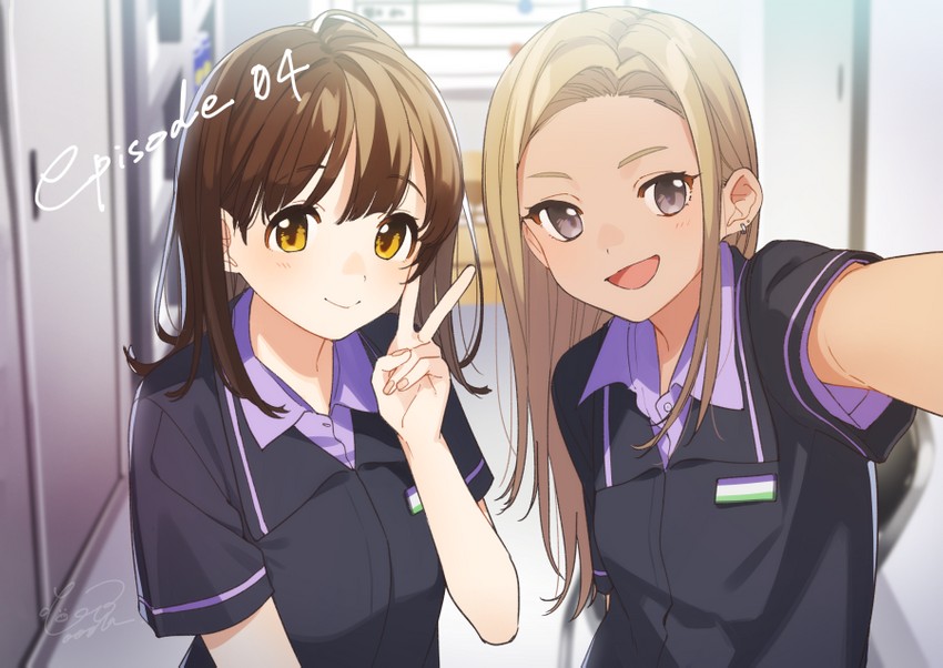 ogiwara sayu and yuuki asami (hige wo soru. soshite joshikousei wo hirou.) drawn by booota