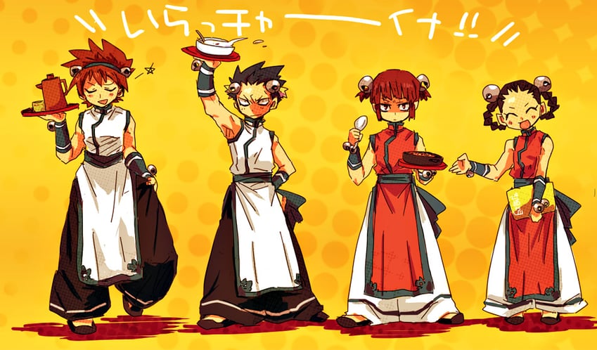 li xiangfei, jin chonshu, jin chonrei, and alfred (fatal fury) drawn by saiko_(29iti)