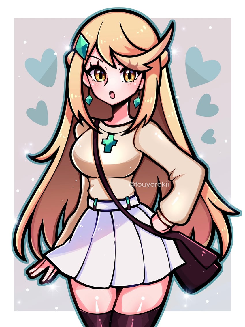 mythra (xenoblade chronicles and 1 more) drawn by touyarokii