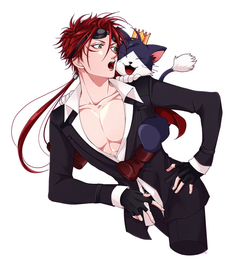 cait sith and reno (final fantasy and 2 more) drawn by y_skk
