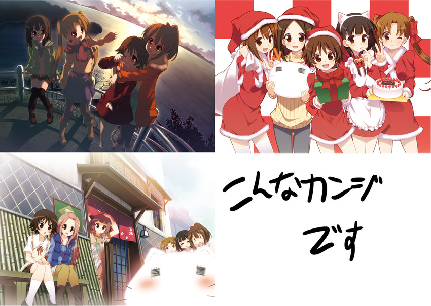 sawatari fuu, sakurada maon, hanawa kaoru, okazaki norie, momoneko-sama, and 3 more (tamayura) drawn by hoppege