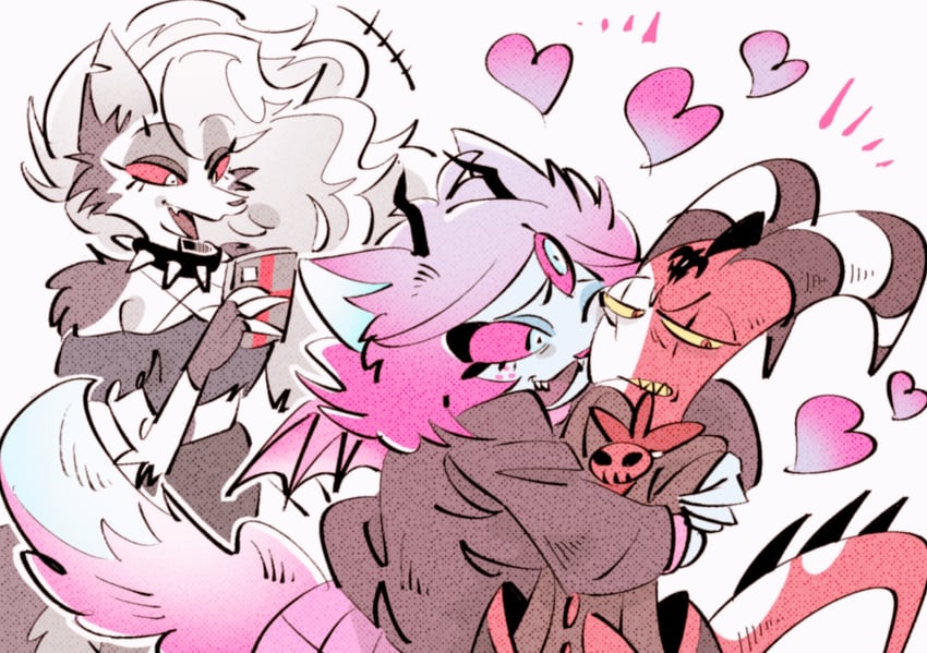 loona, blitzo, and emberlynn pinkle (helluva boss) drawn by yasutak1192