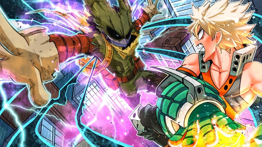 midoriya izuku and bakugou katsuki (boku no hero academia) drawn by sonchapo