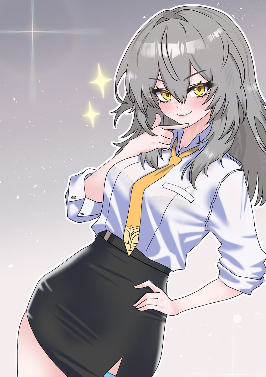 trailblazer and stelle (honkai and 1 more) drawn by oldsickkim