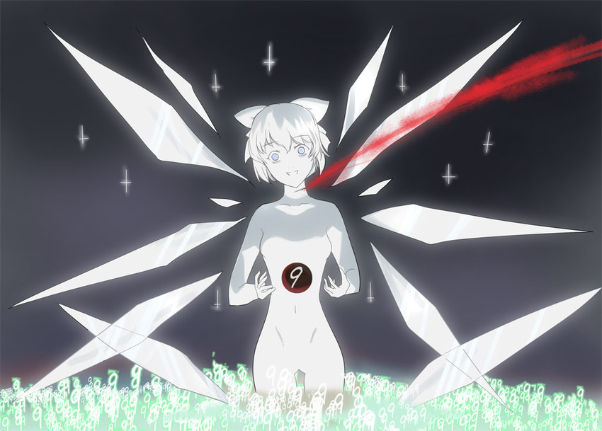 cirno, ayanami rei, and lilith (touhou and 2 more) drawn by deeple