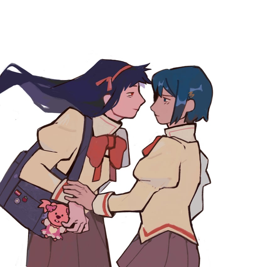 akemi homura and miki sayaka (mahou shoujo madoka magica) drawn by gluebubbles