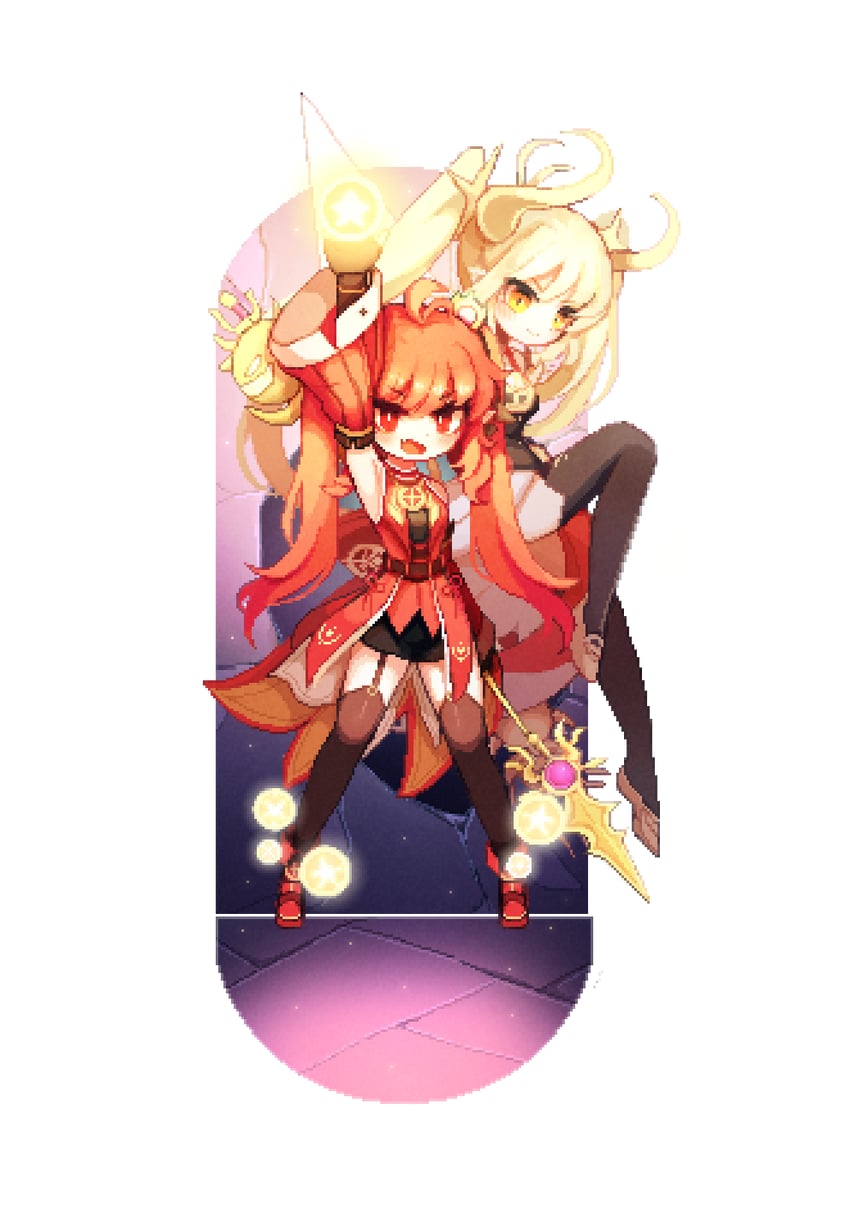 female mage, battle mage, ashtarte, and presencia (dungeon and fighter) drawn by hwaryeok