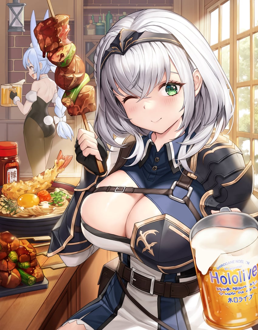 usada pekora and shirogane noel (hololive) drawn by masai