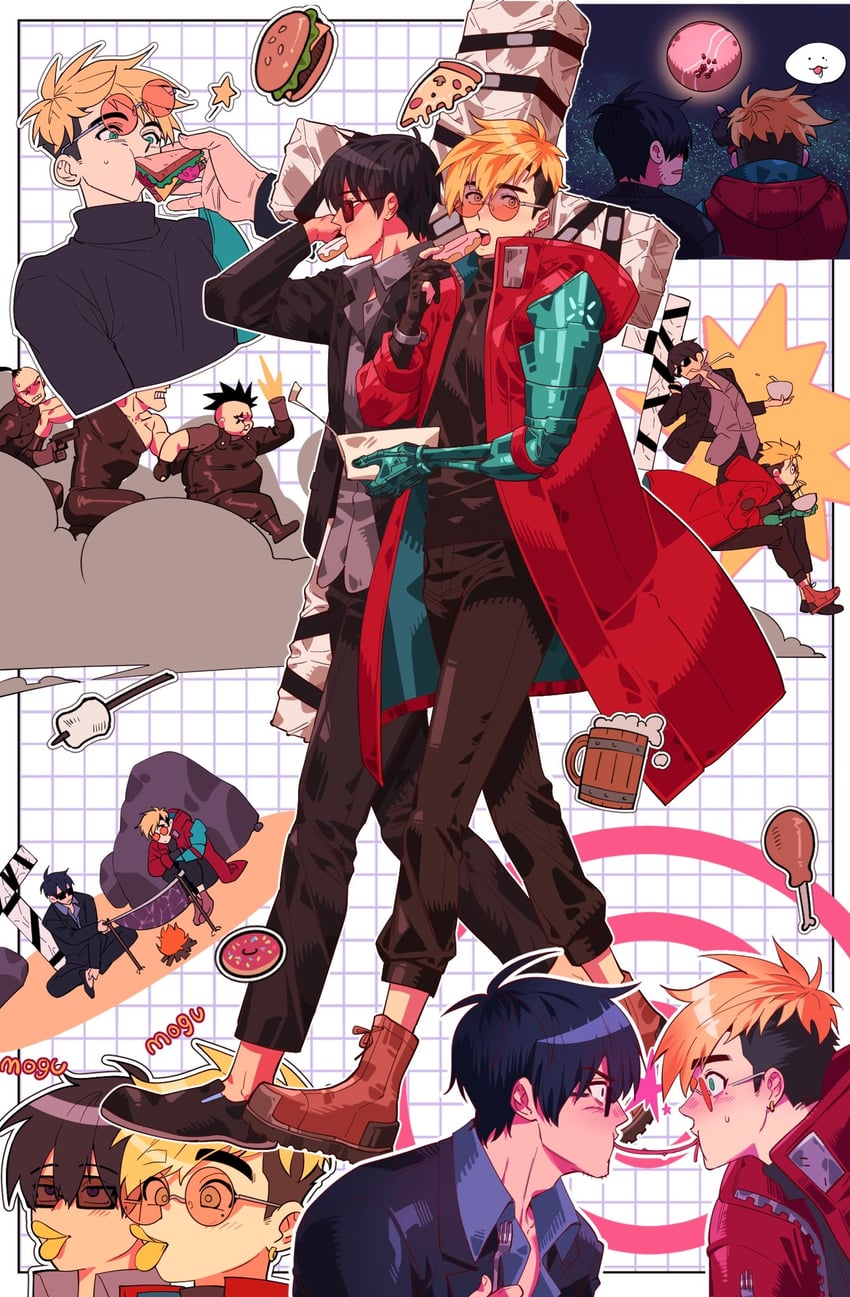 vash the stampede and nicholas d. wolfwood (trigun and 1 more) drawn by gaeha_is