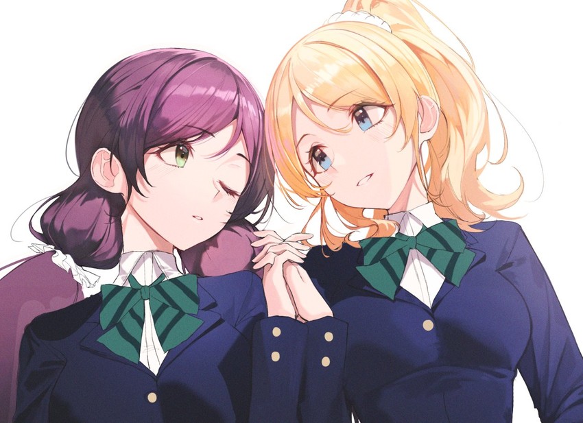 tojo nozomi and ayase eli (love live! and 1 more) drawn by pro-p