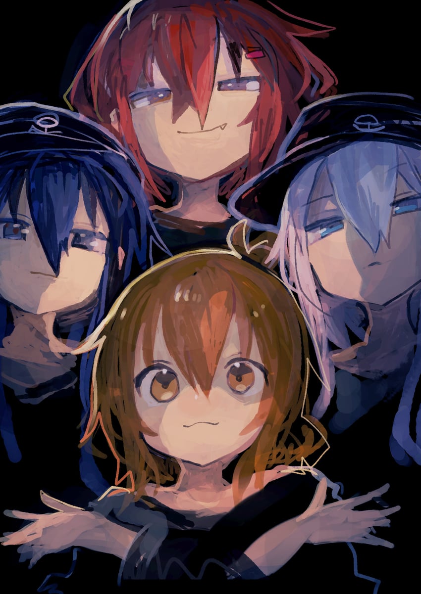 hibiki, inazuma, ikazuchi, and akatsuki (kantai collection and 2 more) drawn by kaamin_(mariarose753)