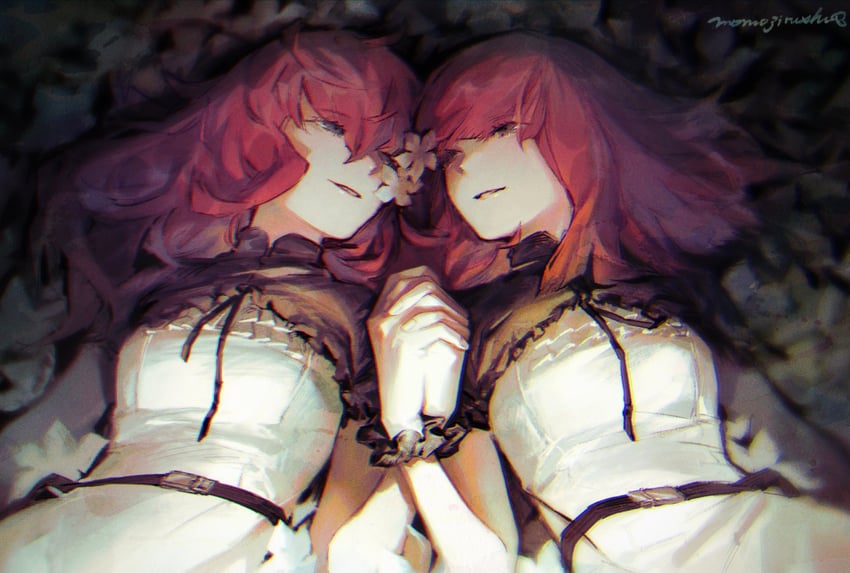 devola and popola (nier and 1 more) drawn by momo_jiru