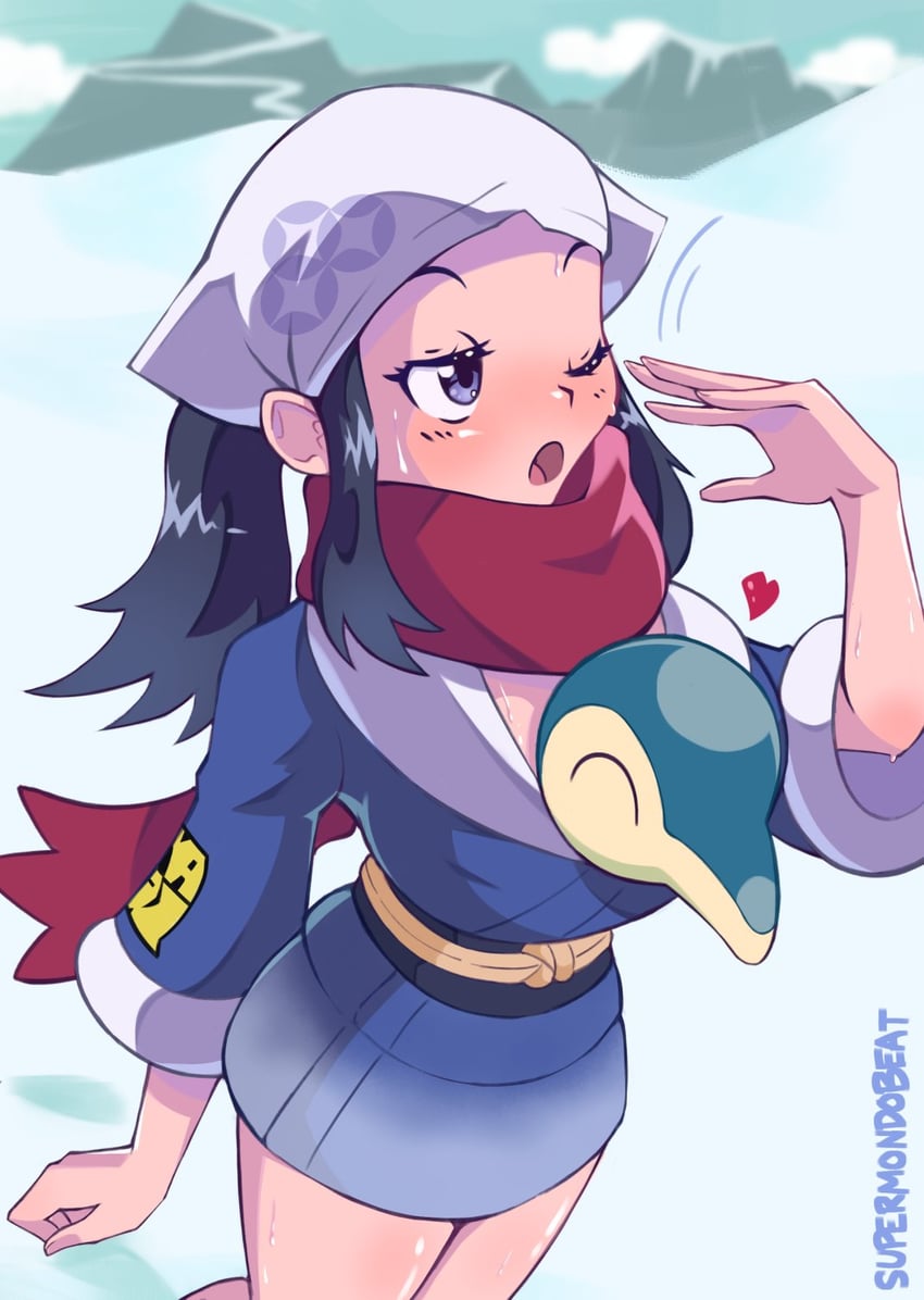akari and cyndaquil (pokemon and 1 more) drawn by supermondobeat