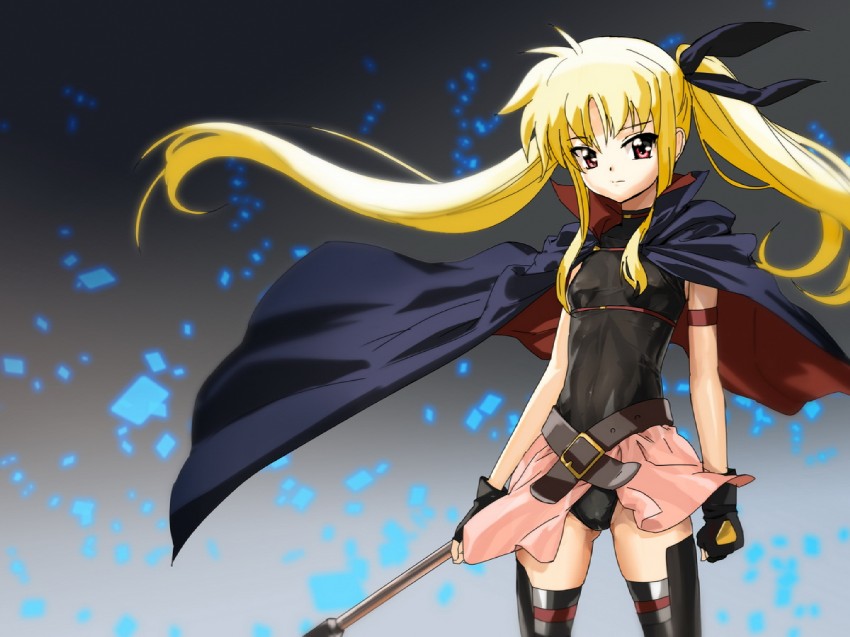 fate testarossa and bardiche (lyrical nanoha and 2 more) drawn by makacoon