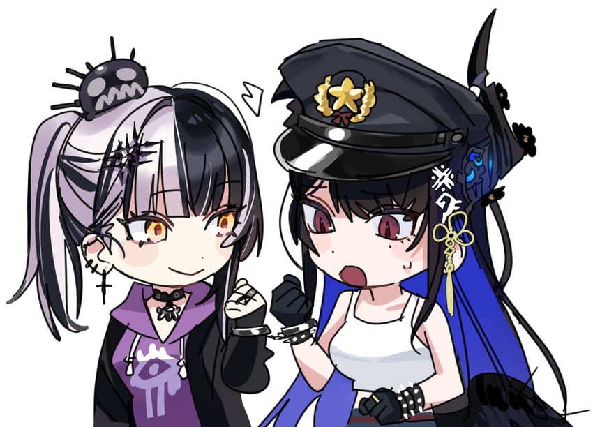shiori novella, nerissa ravencroft, and yorick (hololive and 2 more) drawn by yomosaka