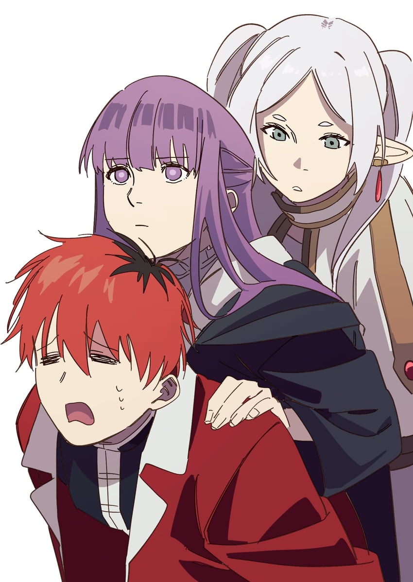 frieren, fern, and stark (sousou no frieren) drawn by pnpk_1013