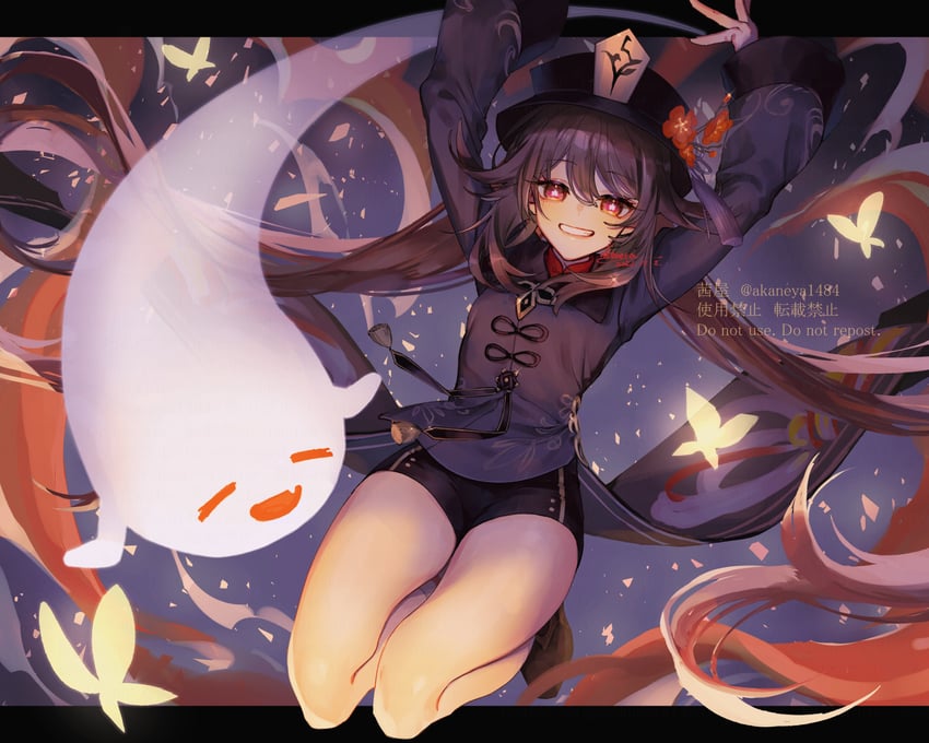 hu tao and boo tao (genshin impact) drawn by ojo_aa