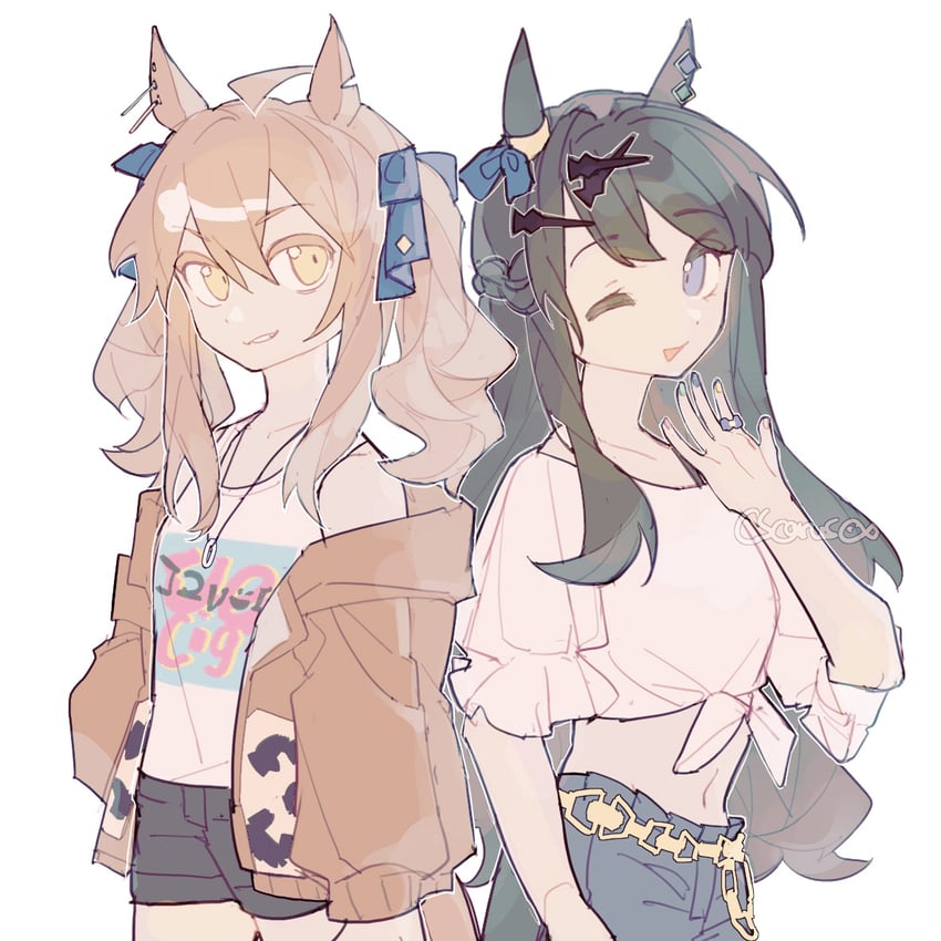 jungle pocket and tosen jordan (umamusume) drawn by cscarus