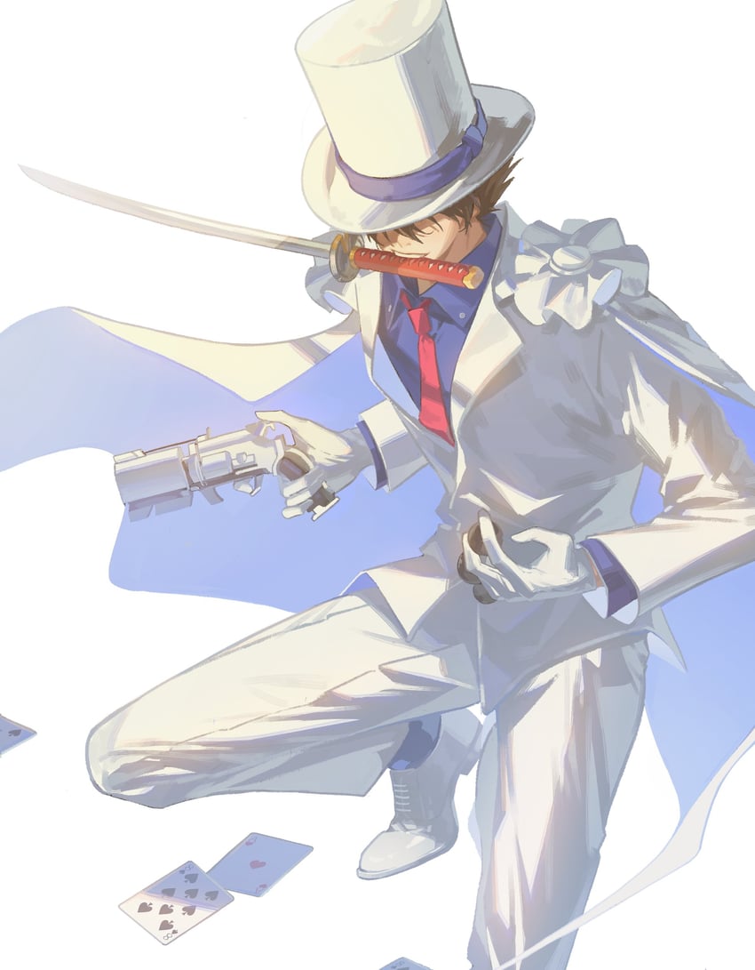 kaitou kid (meitantei conan and 1 more) drawn by sokso