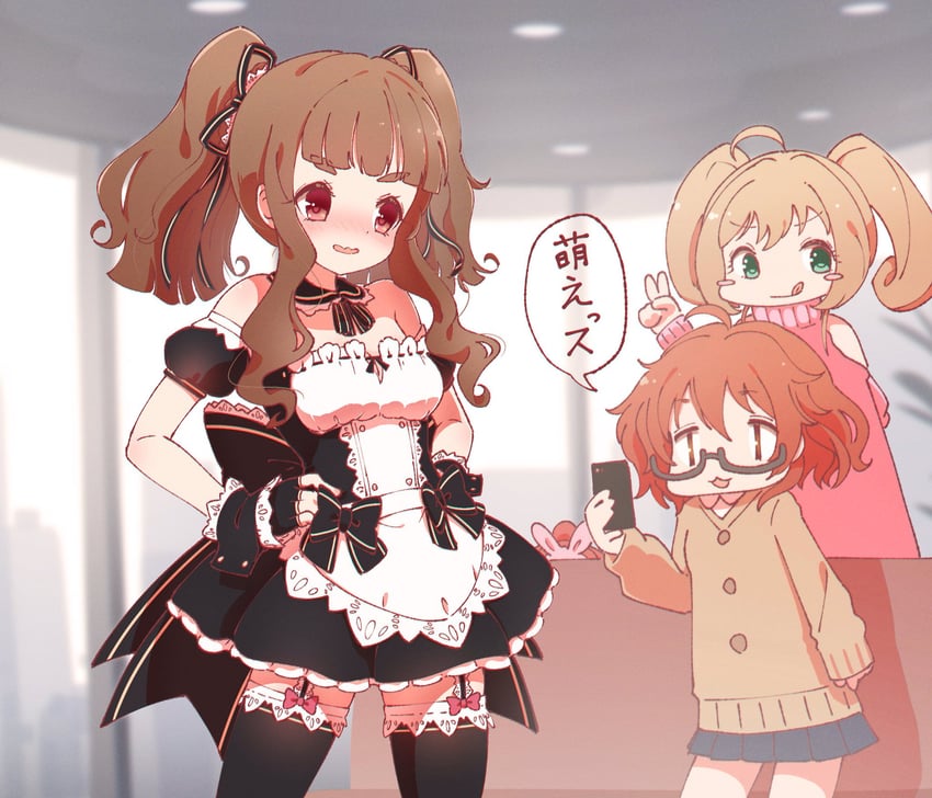 kamiya nao, sato shin, and araki hina (idolmaster and 1 more) drawn by ruru_ashihara