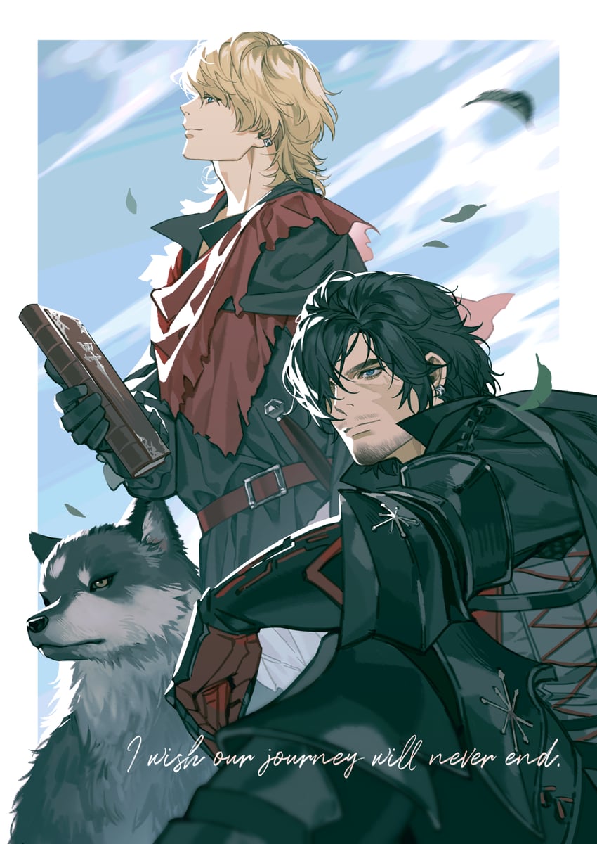 clive rosfield, joshua rosfield, and torgal (final fantasy and 1 more) drawn by fan_mu_zhang