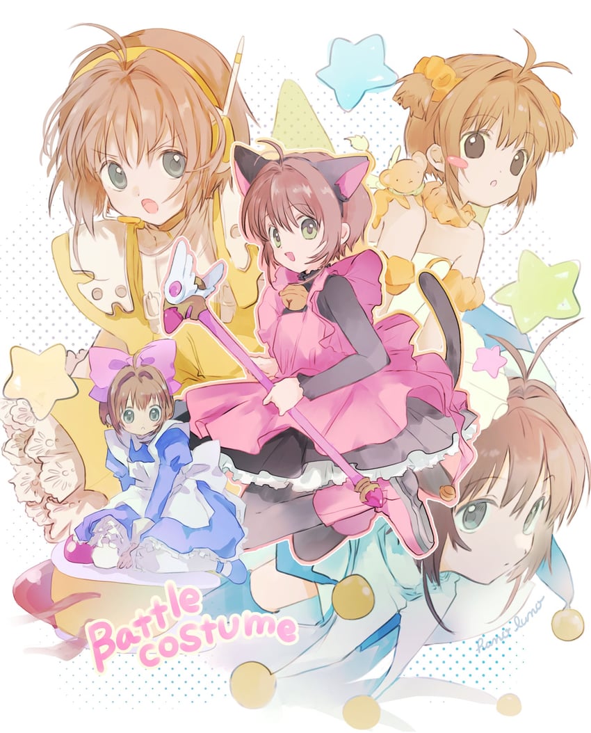 kinomoto sakura and kero (cardcaptor sakura) drawn by hano_luno