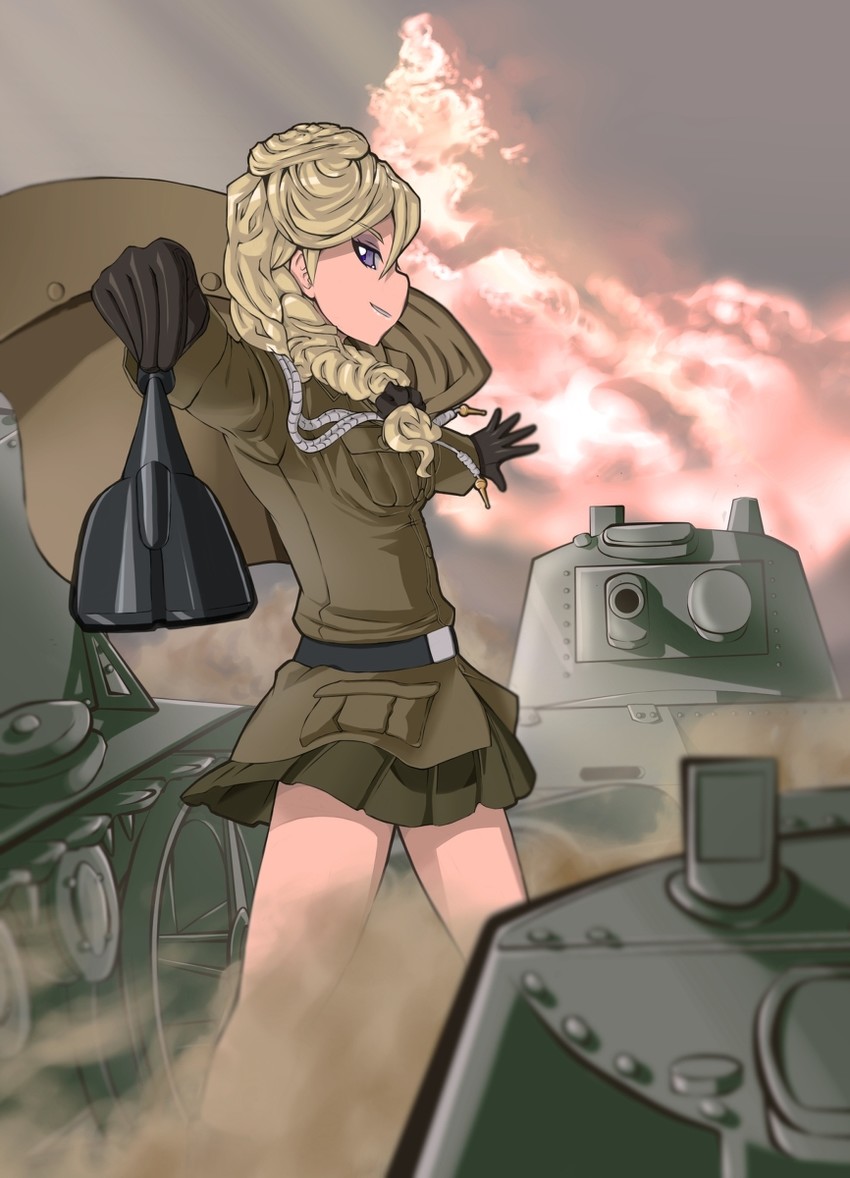 jajka (girls und panzer and 1 more) drawn by solmoniq