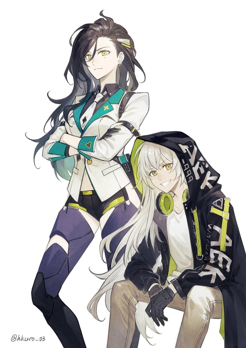 python and aek-999 (girls' frontline) drawn by hei_chuan_gui