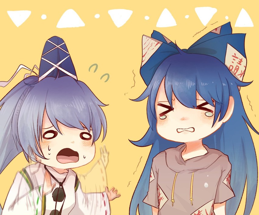 mononobe no futo and yorigami shion (touhou) drawn by arazunba
