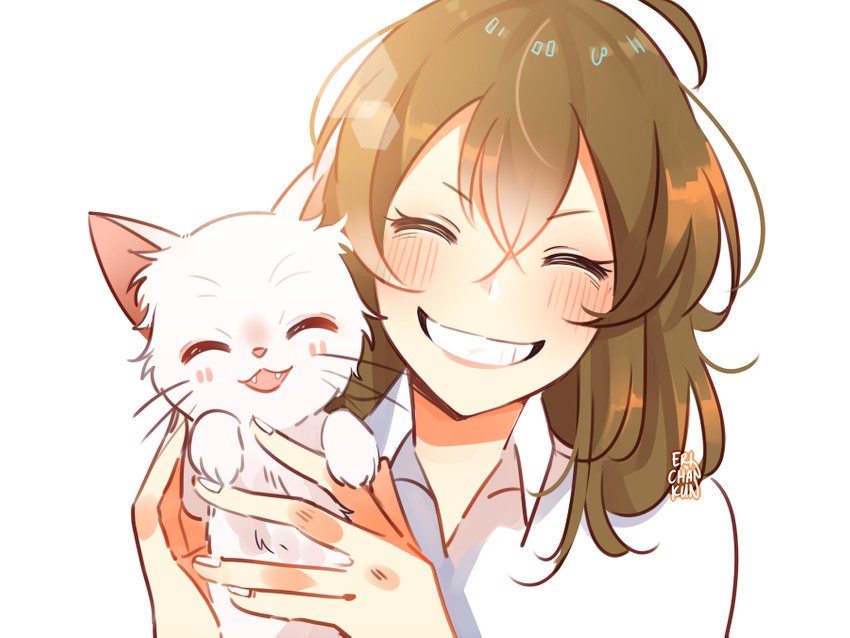 sasaki miyo and taro (nakitai watashi wa neko wo kaburu) drawn by coll_(erichankun)