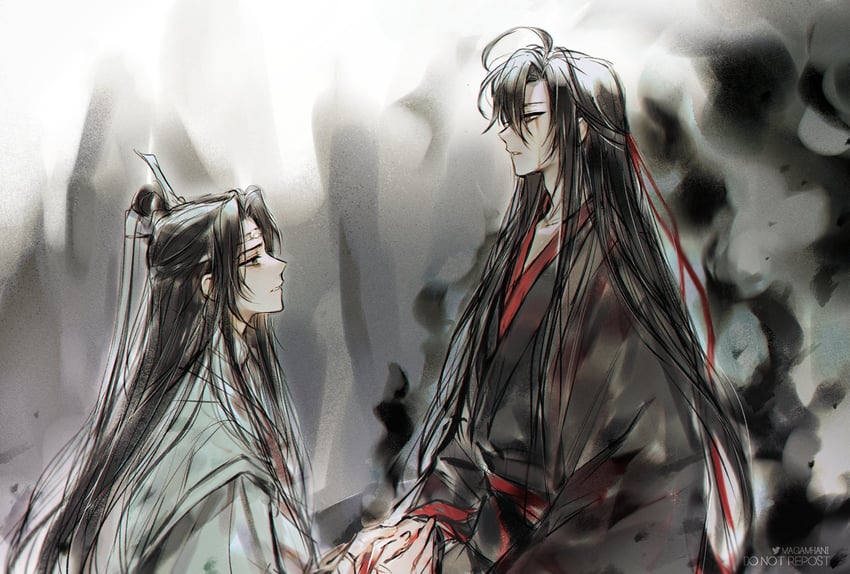 wei wuxian and lan wangji (modao zushi) drawn by magamhani
