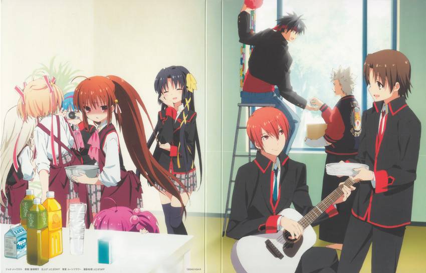 noumi kudryavka, natsume rin, kamikita komari, naoe riki, natsume kyousuke, and 5 more (little busters!) drawn by iizuka_haruko