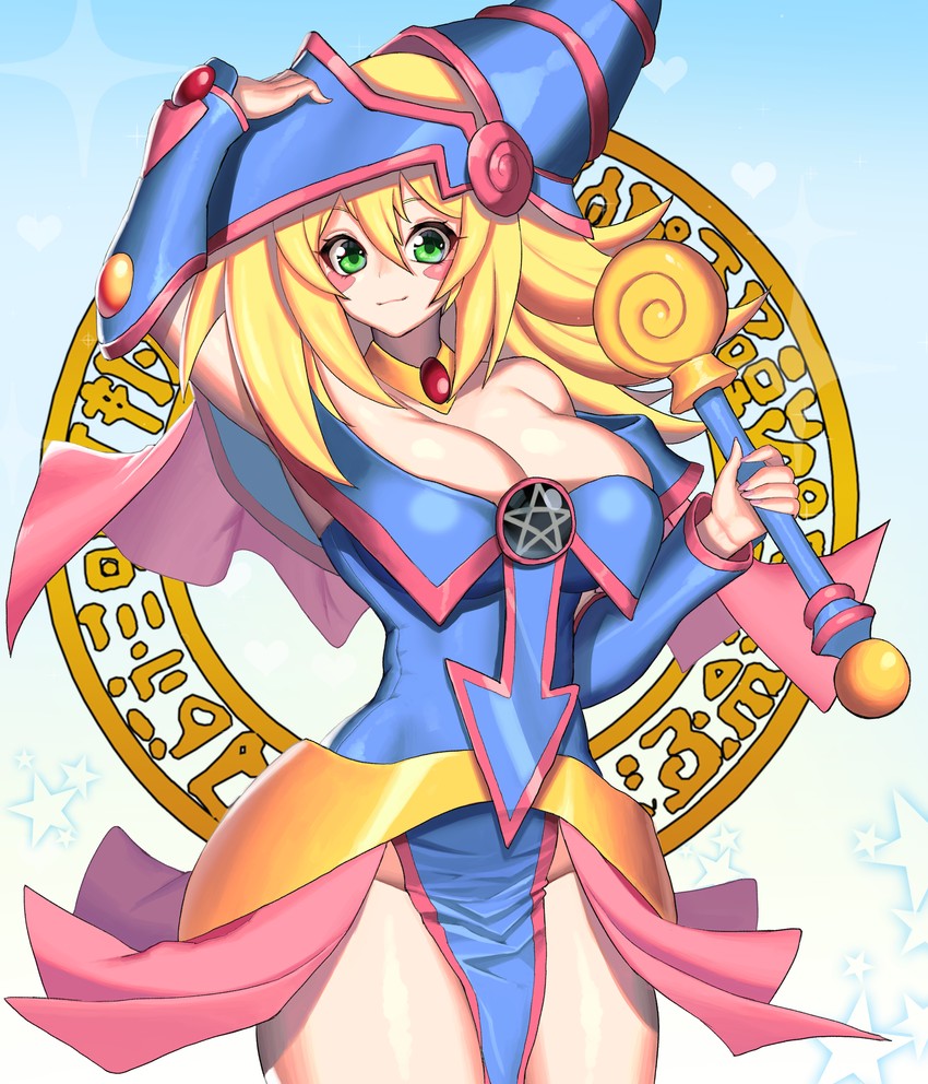 dark magician girl and dark magical circle (yu-gi-oh!) drawn by mer4